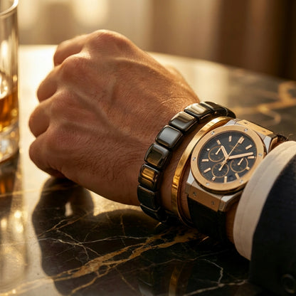 Bracelet Hémistone en hématite — Réveillez l’homme dominant qui sommeille en vous.