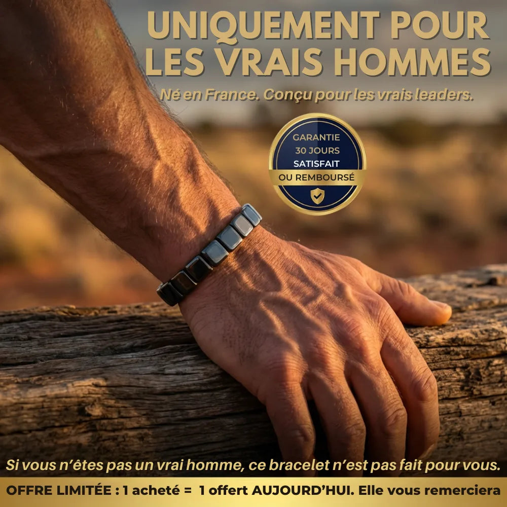 Bracelet Hémistone en hématite — Réveillez l’homme dominant qui sommeille en vous.