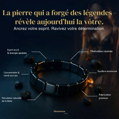Bracelet Hémistone en hématite — Réveillez l’homme dominant qui sommeille en vous.